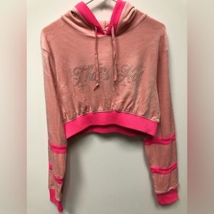 Paris Hilton Velour Shimmer That’s Hot Cropped Hoodie